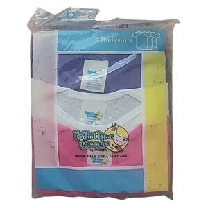 VTG NOS USA Made 1993 Mother Goose Baby Bodysuits 3-Pack L 23–26 lb Collectible